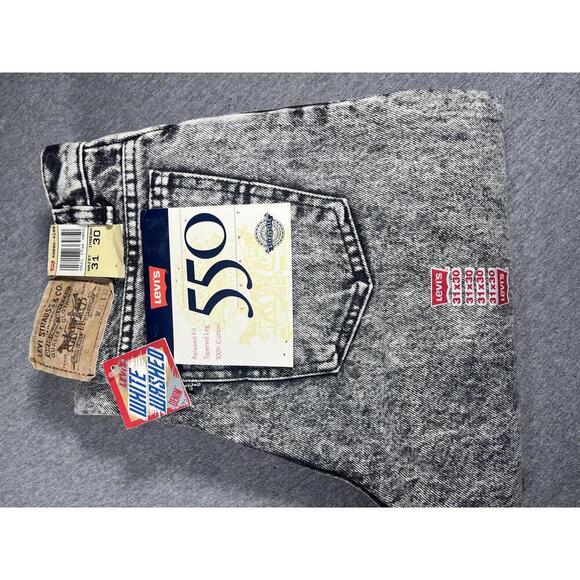 Levi's Other - Vtg Levis 550 White Washed USA Made 80s Deadstock Jeans NWT 31 X 30 Relaxed fit